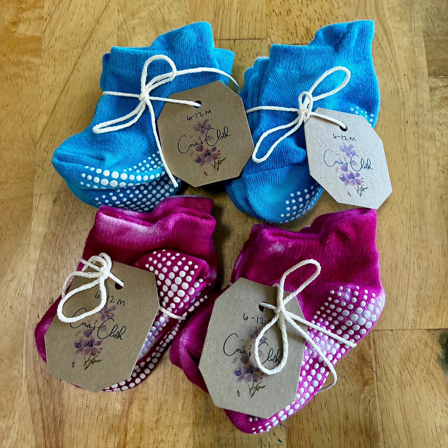 Handdyed Grippy Socks- 2pk